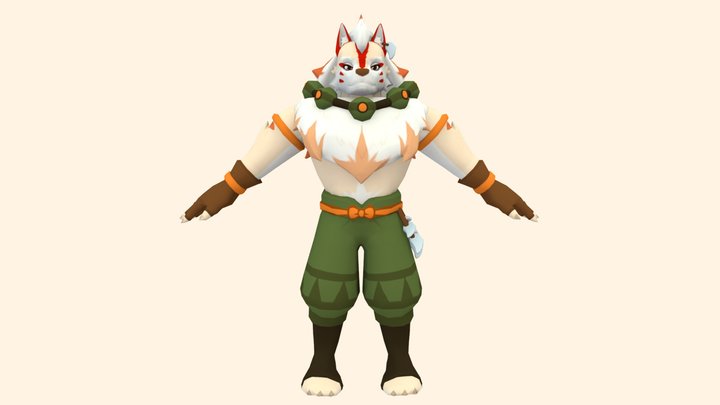 Mittens A-Pose 3D Model