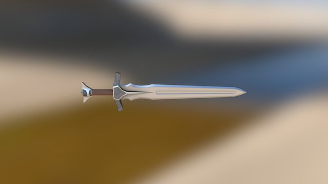 Textured steel sword 3D Model