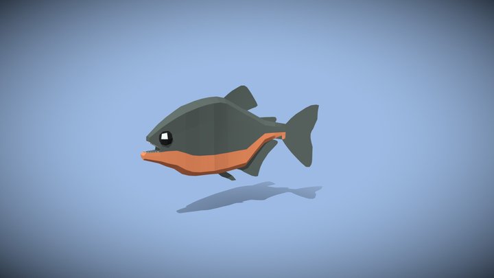 Low Poly Megapirahna 3D Model