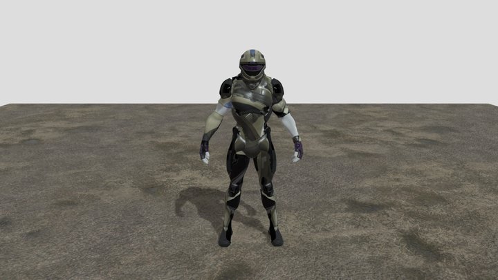 Futuristic Soldier 3D Model