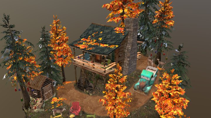 WIP - DAE Diorama Grandma's House 3D Model