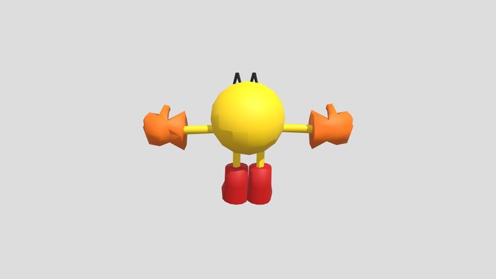 Pac Man Waka Waka 2 3D Model