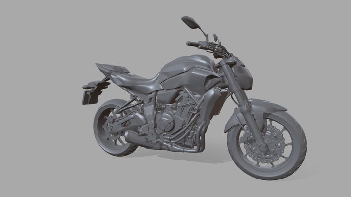 Yamaha MT-07, FZ-07 Bike Ready to Print STL File 3D Model