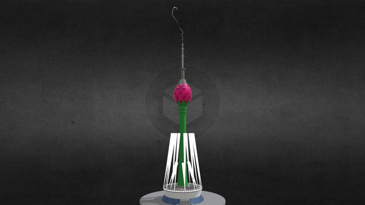 Futuristic Lotus Tower  3D Model Nelum kuluna 3D Model