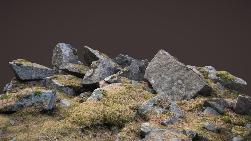 Moss covered rock pile