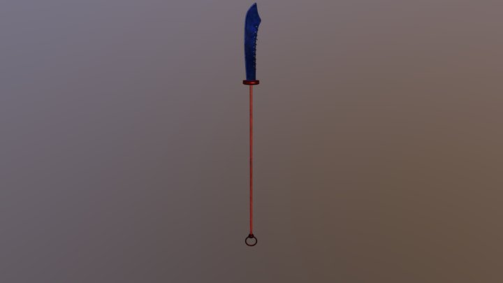 Shao Lin Pu Dao 9 Rings Halberd 3D Model