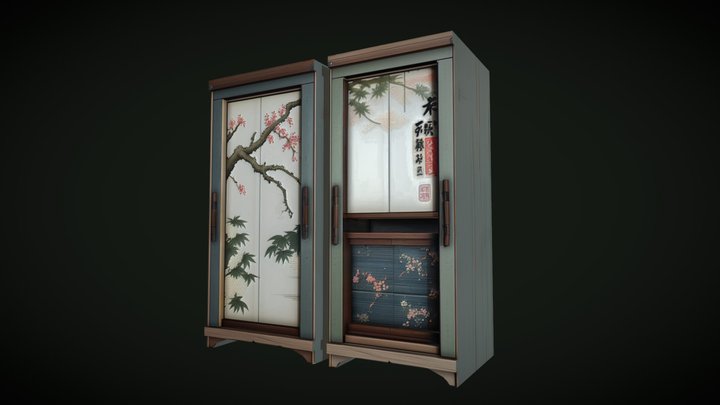 Asian Cabinet "Japanese style" type 04 3D Model