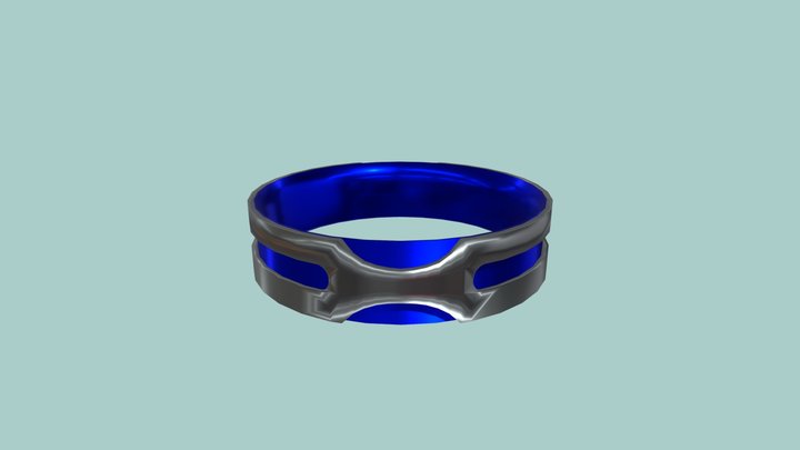 Blue metal Ring 3D Model