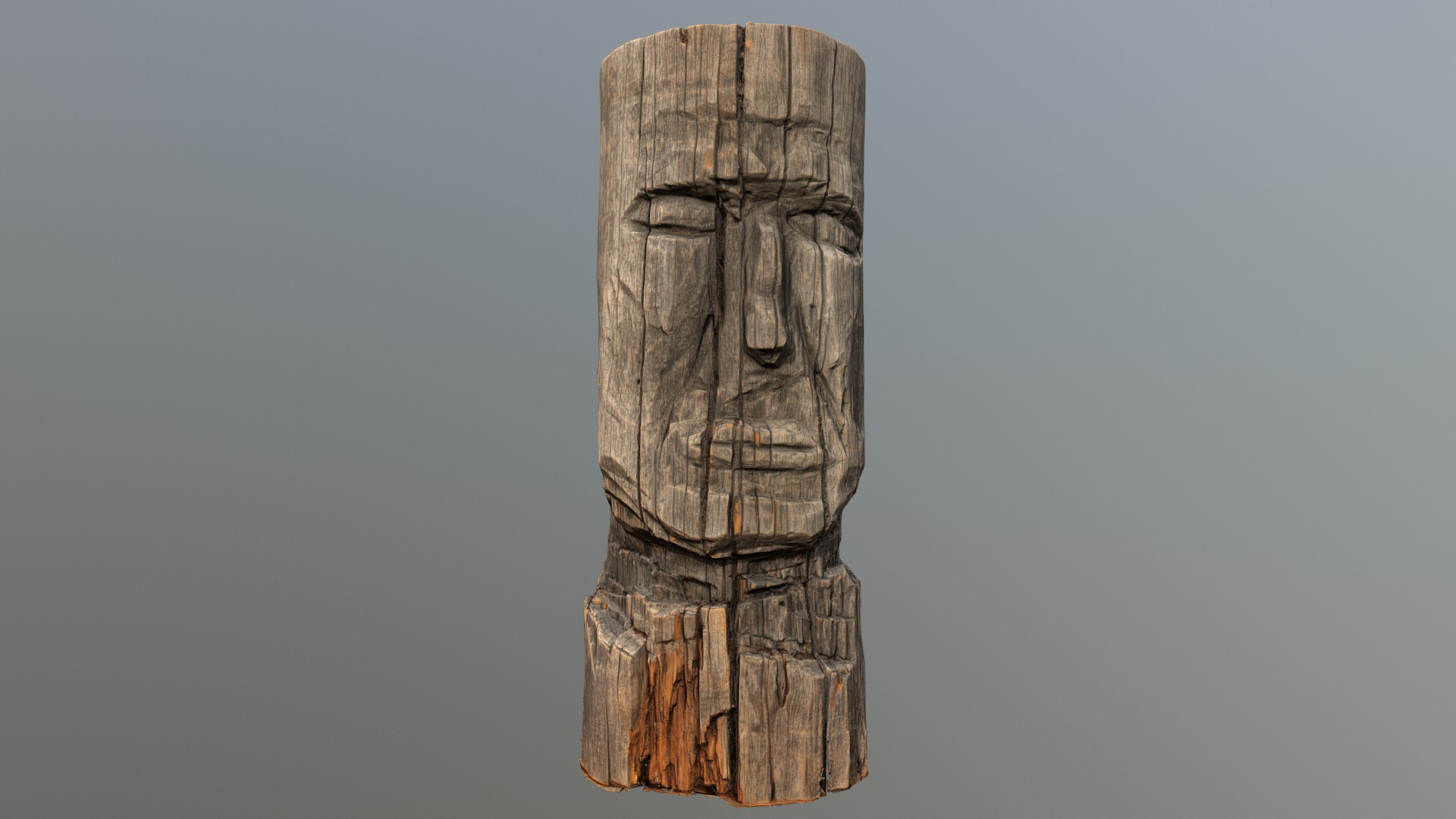 3D model Stump - This is a 3D model of the Stump. The 3D model is about a wood carving of a person.