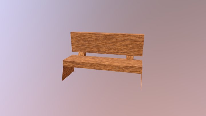 Wooden Bench 3D Model