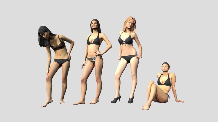 Black Bikini Girl Contest ↓GET THIS MODEL ↓ 3D Model