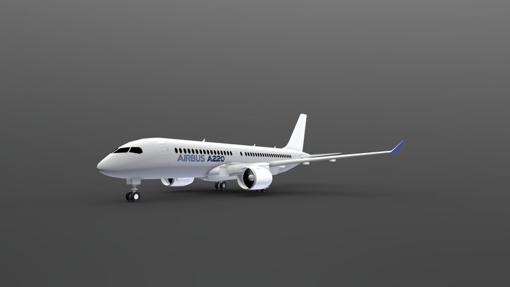 AIrbus A220-300 // CS300 (Unfinished) 3D Model