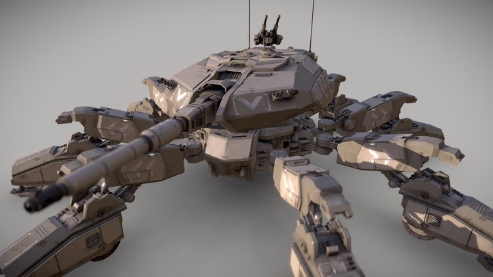 Spider Tank A17 3D Model