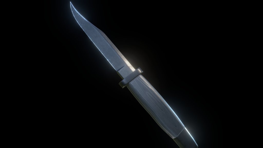Low poly Combat knife worn (old knife rework)