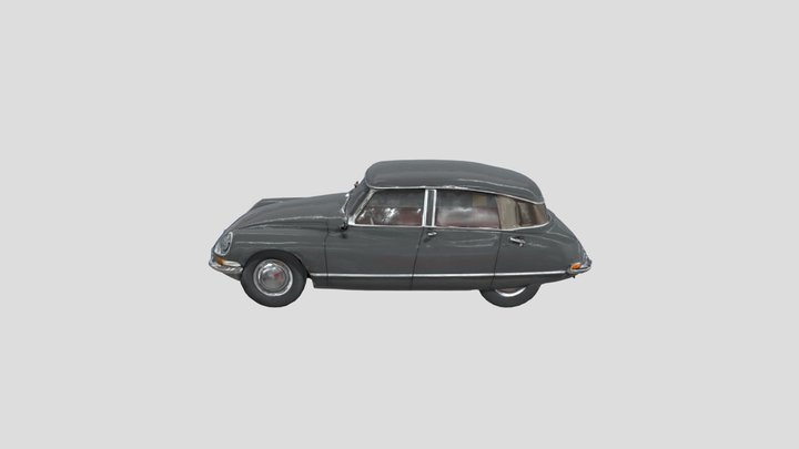 1970 Citroën DS sedan, classic vintage car 3D Model