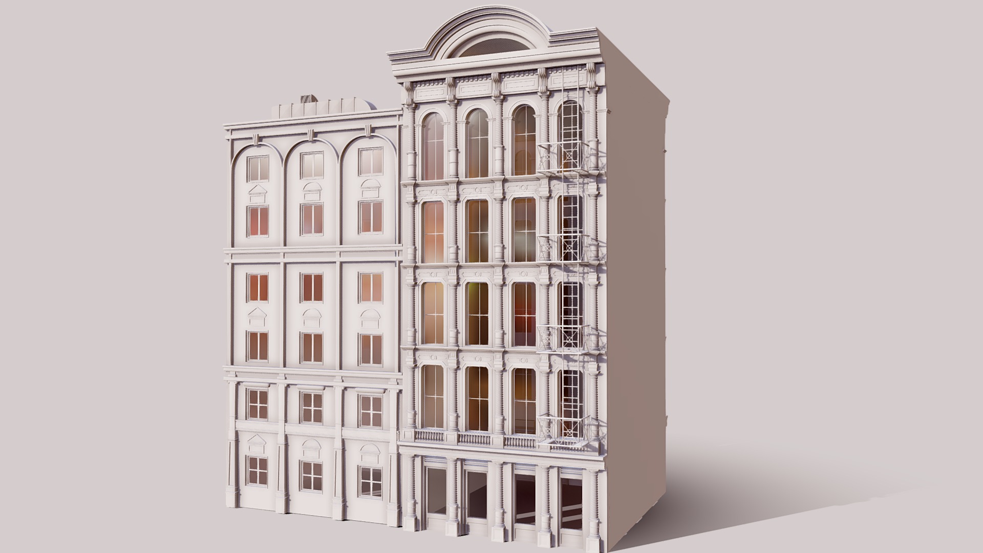 3D model Commercial Building Facade 03 - This is a 3D model of the Commercial Building Facade 03. The 3D model is about diagram.