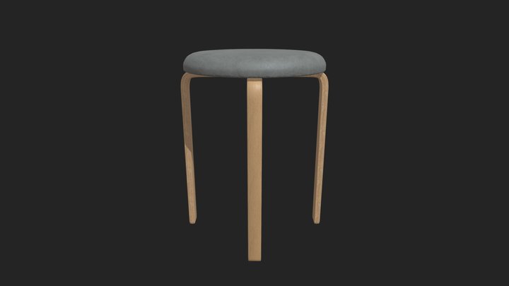 Modern Concrete Stool 3D Model