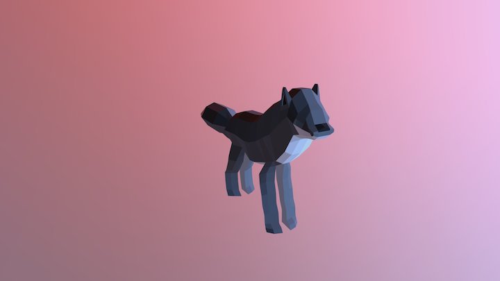 Low Poly Wolf 3D Model