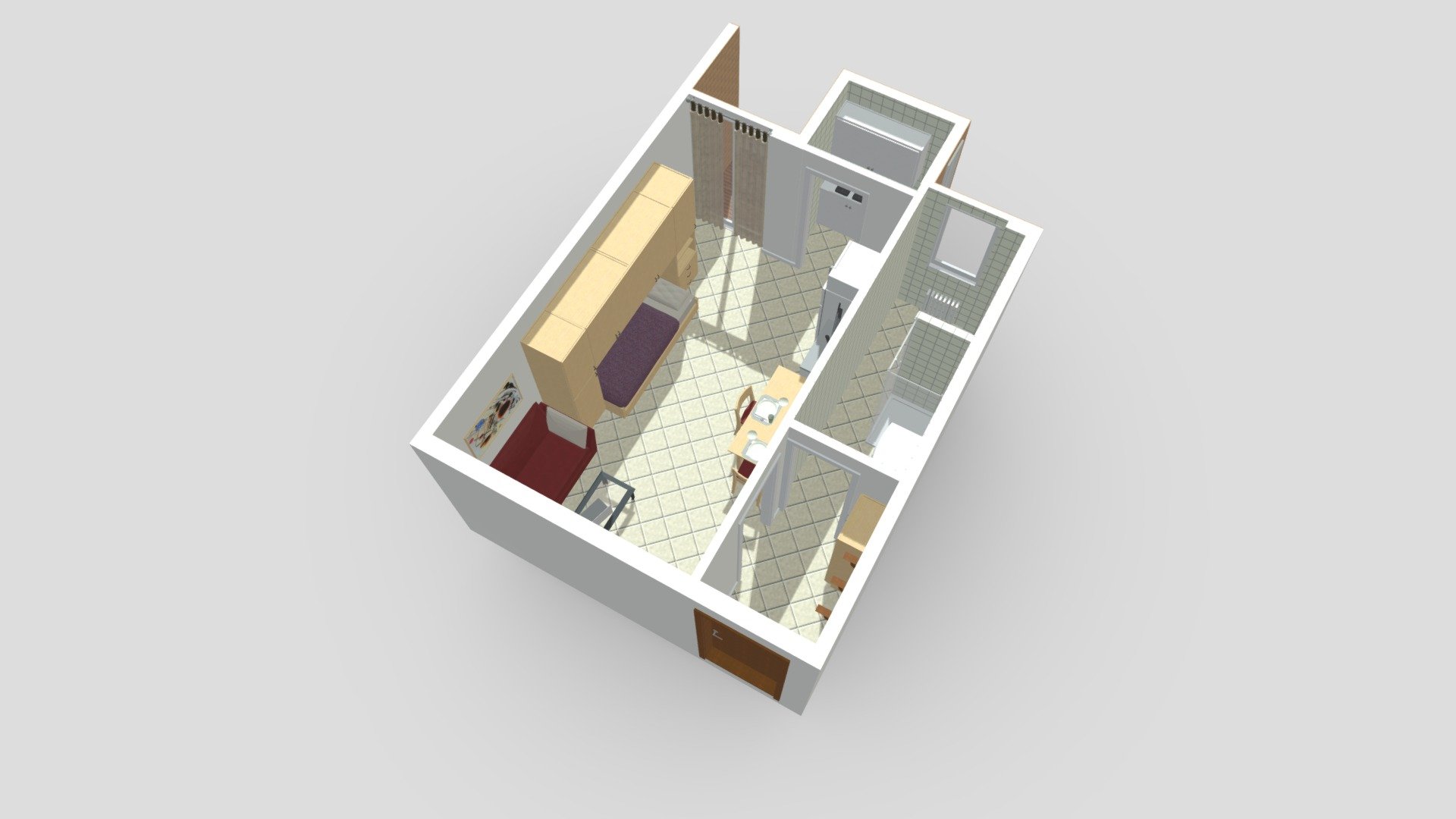 Monolocale Viale Lucania Milano — Sketchfab embed 3D viewer