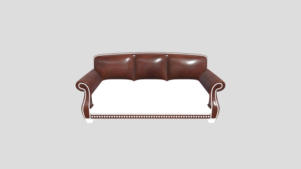 Vintage Rolled Arm Leather Sofa