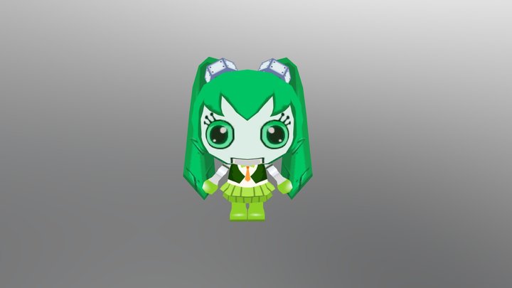 Dark green girl robot // Bomb it Kart racer 3D Model
