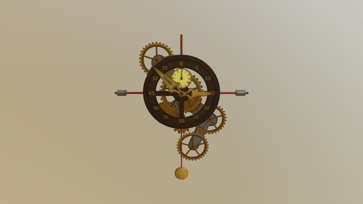 Steampunk Clock 3D Model