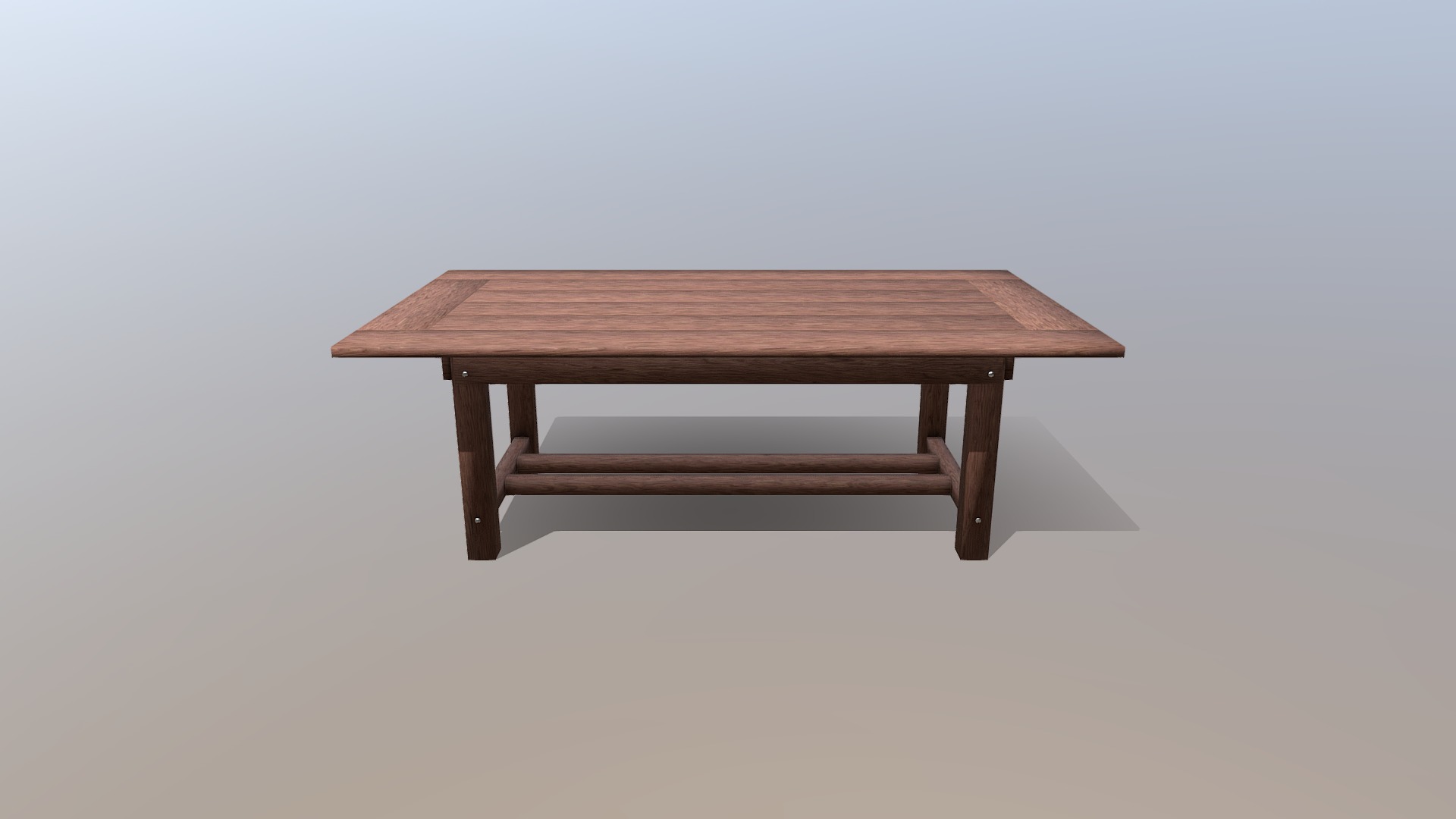3D model Dark Wood Dining Room Table - This is a 3D model of the Dark Wood Dining Room Table. The 3D model is about a wooden table with a white background.