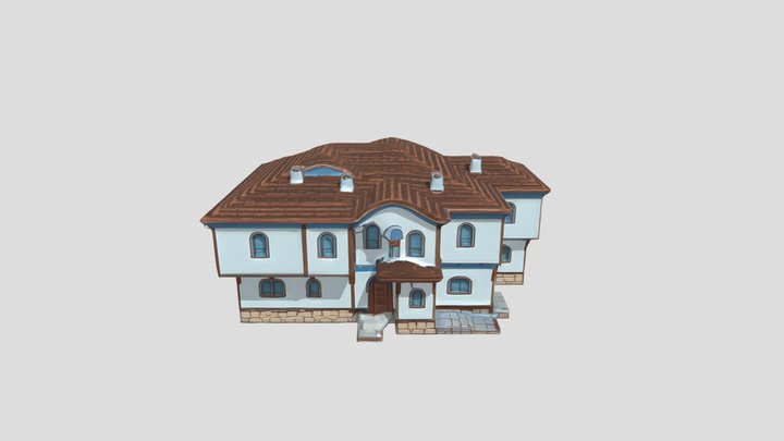 traditional house illustration 3D Model