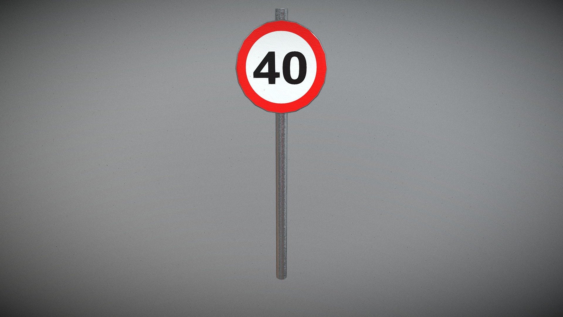 Maximum speed 40 traffic sign - Download Free 3D model by Dudzy ...
