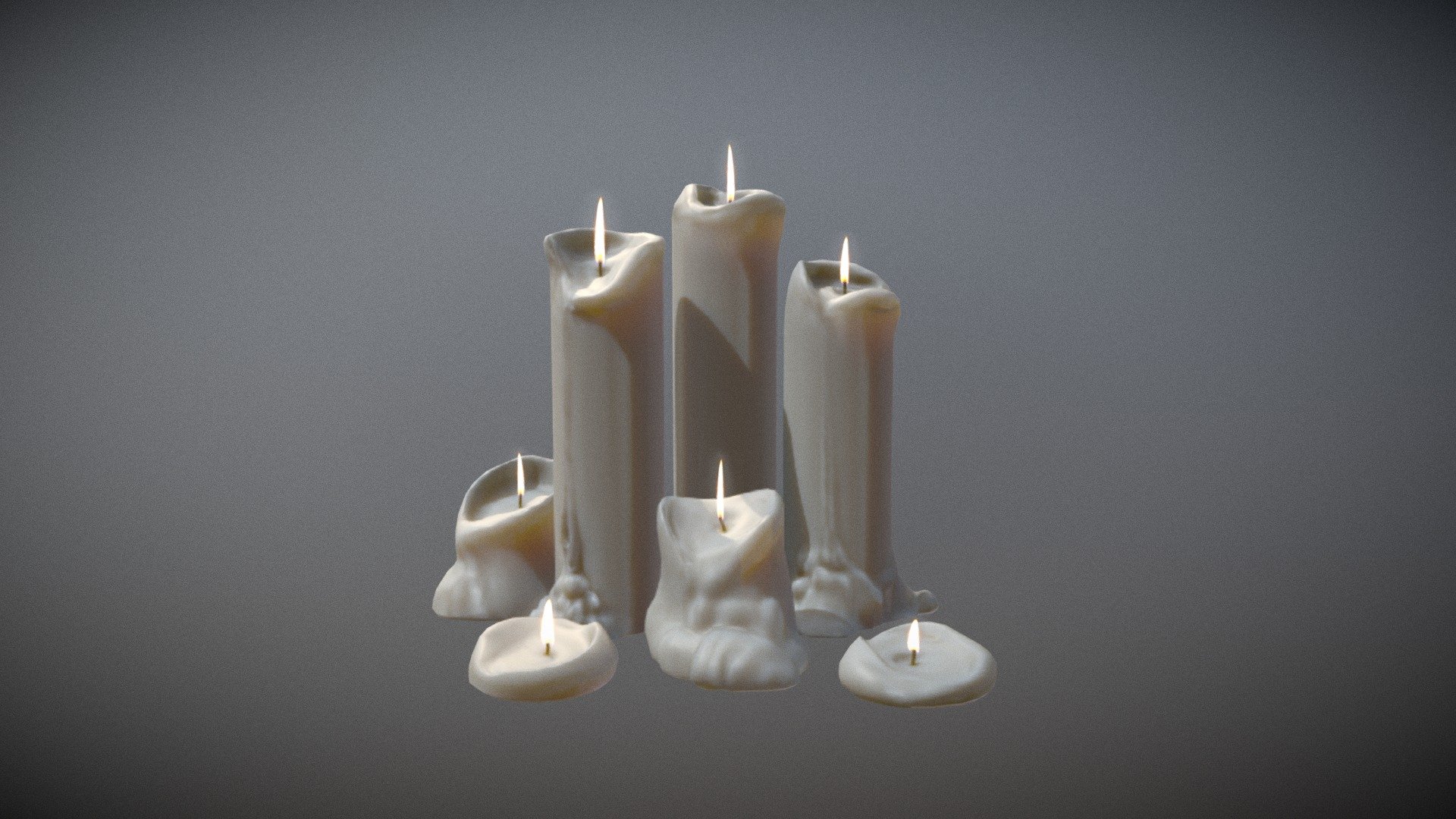 Set of Candles Buy Royalty Free 3D model by inedible.red