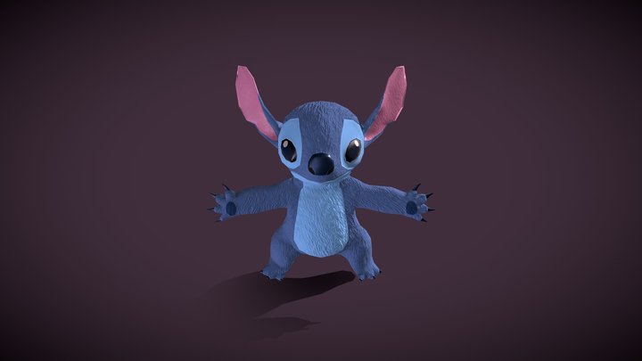 Stitch Toy Low Poly 3D Model