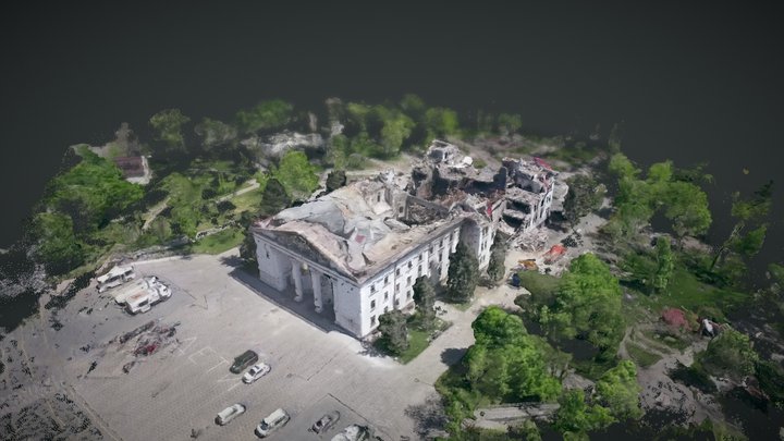 Mariupol Drama Theater - After russian Airstrike 3D Model