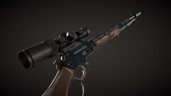 Marlin 30-30 Lever Action Rifle 3D Model