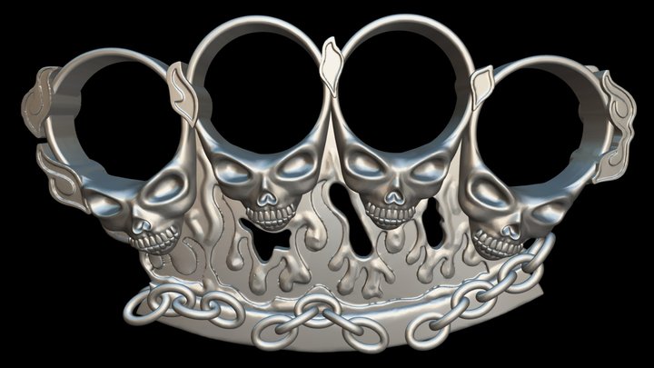 SKULL PAIR RING 3D Model