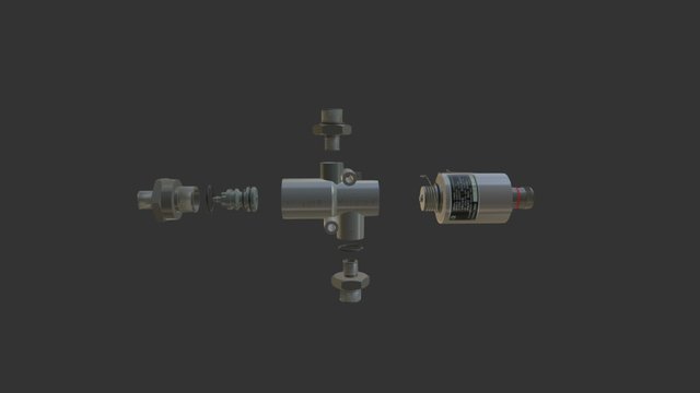 Cargo Hook Solenoid Valve Exploded 3D Model