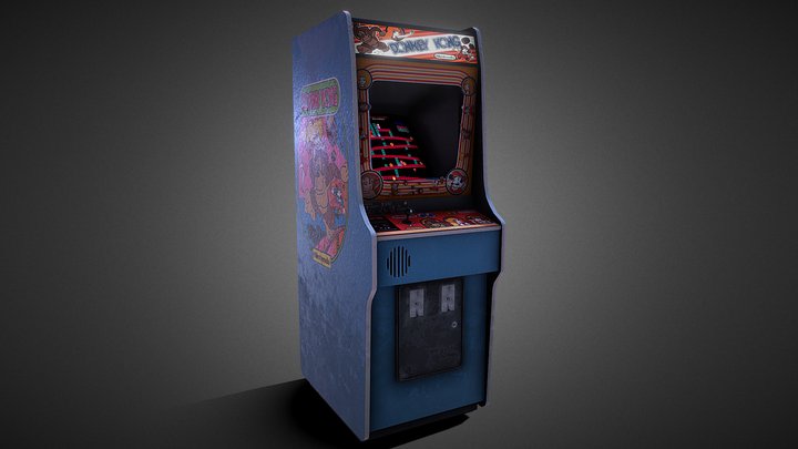 Retro Donkey Kong Arcade Machine 3D Model