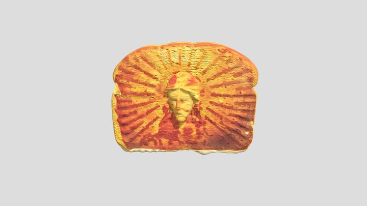 jesus appearajce face on a toast crust 3D Model