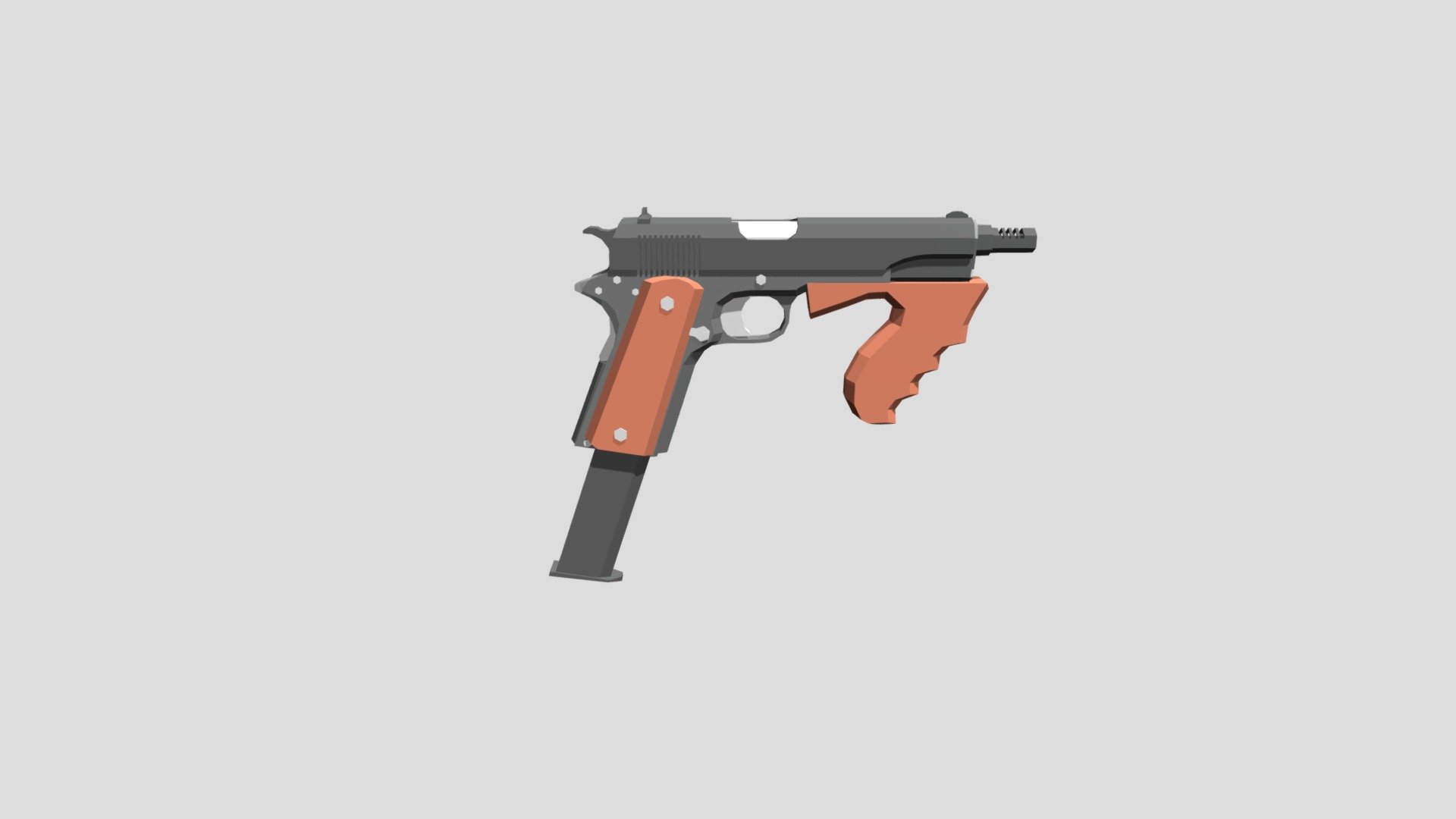 1911 Lebman Automatic Pistol, Low Poly