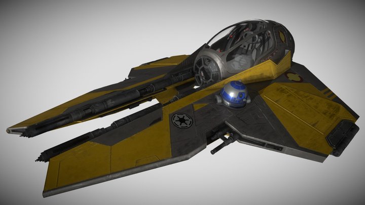 SWBF2(Custom) - Anakin's Eta-2 Actis Interceptor 3D Model