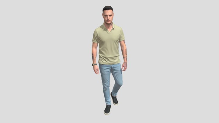 Casual Olive Polo And Jeans – Kostenloses 3D-Modell STL