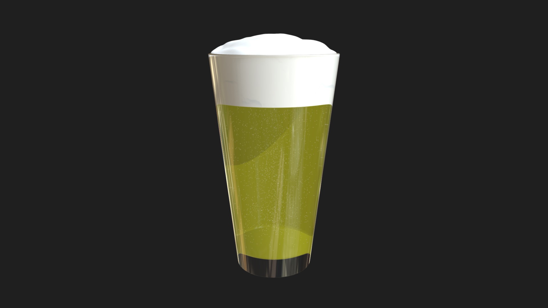 3D model Glass with beer 2 - This is a 3D model of the Glass with beer 2. The 3D model is about a glass of beer.