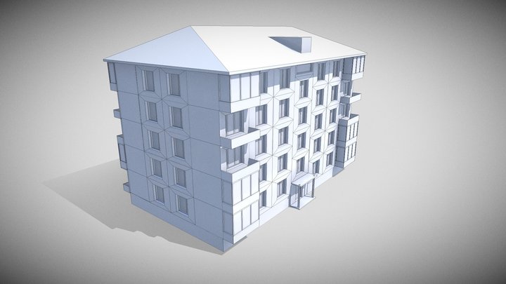 Russian five-story building (Free Download) 3D Model