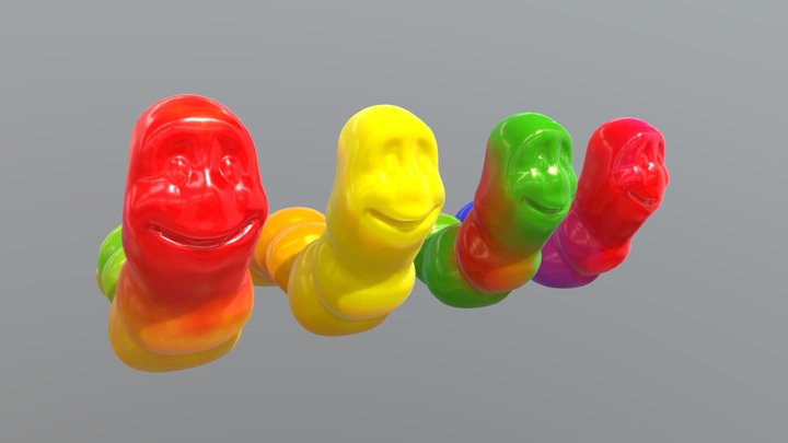 Gummy Worms 3D Model