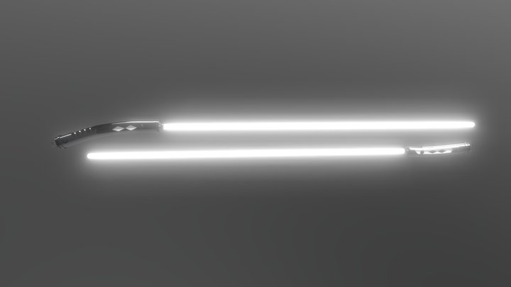 Ahsoka Tano's Grey Jedi Lightsabers 3D Model