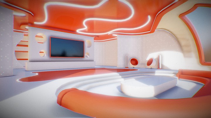 VR Metaverse Spaceship Interior 03 3D Model