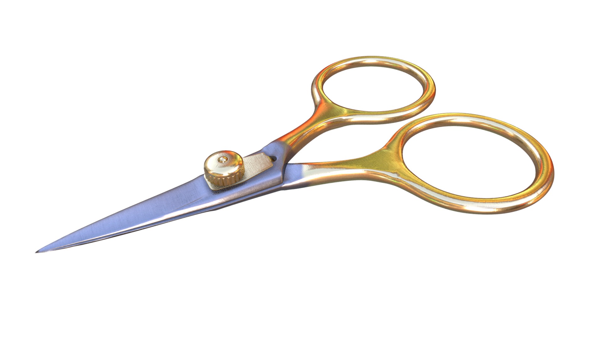 3D model Fly fishing scissors - This is a 3D model of the Fly fishing scissors. The 3D model is about a pair of scissors.