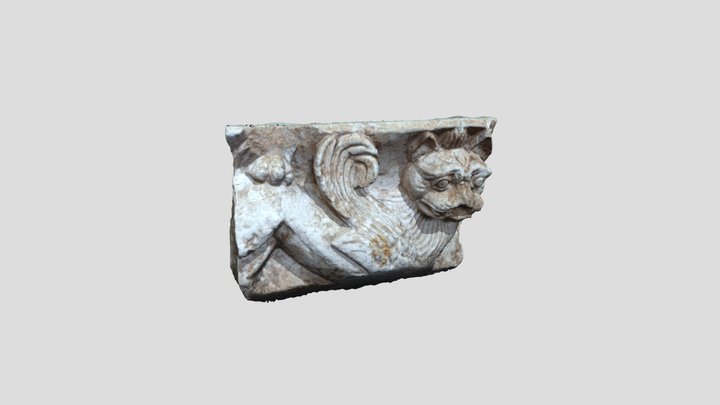 Grifon tasviri tushirilgan me'moriy idish 3D Model