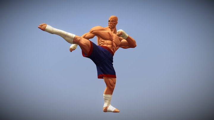 Sagat Handpainted 3D Model