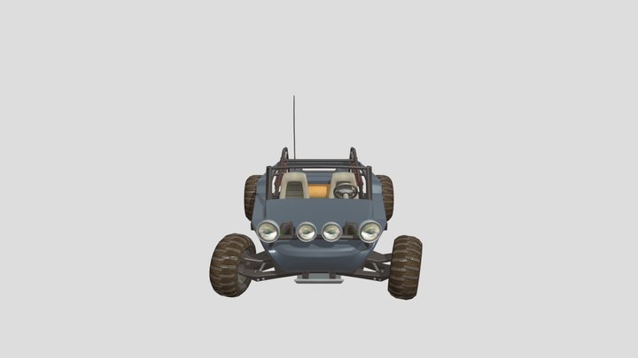 Mesa Dunebuggy Car Silver 3D Model