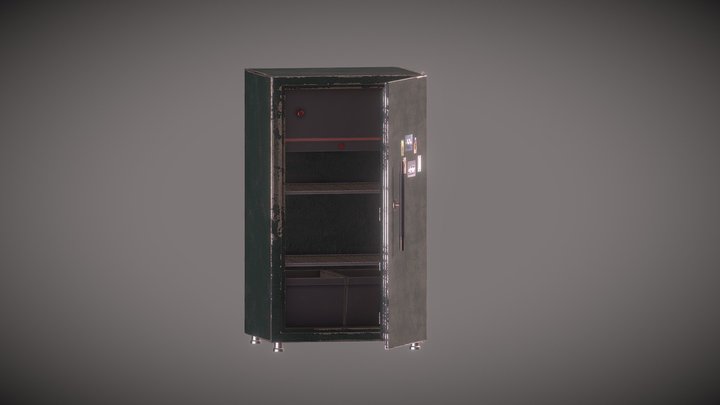 Retro Fridge 3D Model